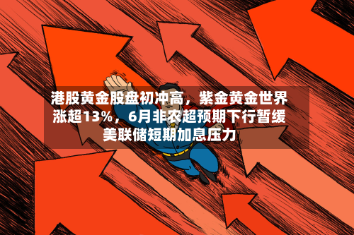 港股黄金股盘初冲高	，紫金黄金世界涨超13%，6月非农超预期下行暂缓美联储短期加息压力-第1张图片