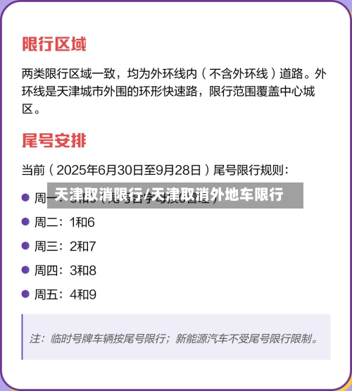 天津取消限行/天津取消外地车限行-第1张图片