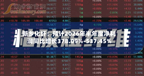 新乡化纤:预计2026年半年度净利润同比增长378.09%-537.45%-第1张图片