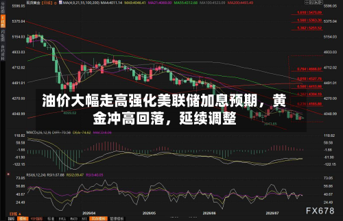 油价大幅走高强化美联储加息预期	，黄金冲高回落，延续调整-第2张图片
