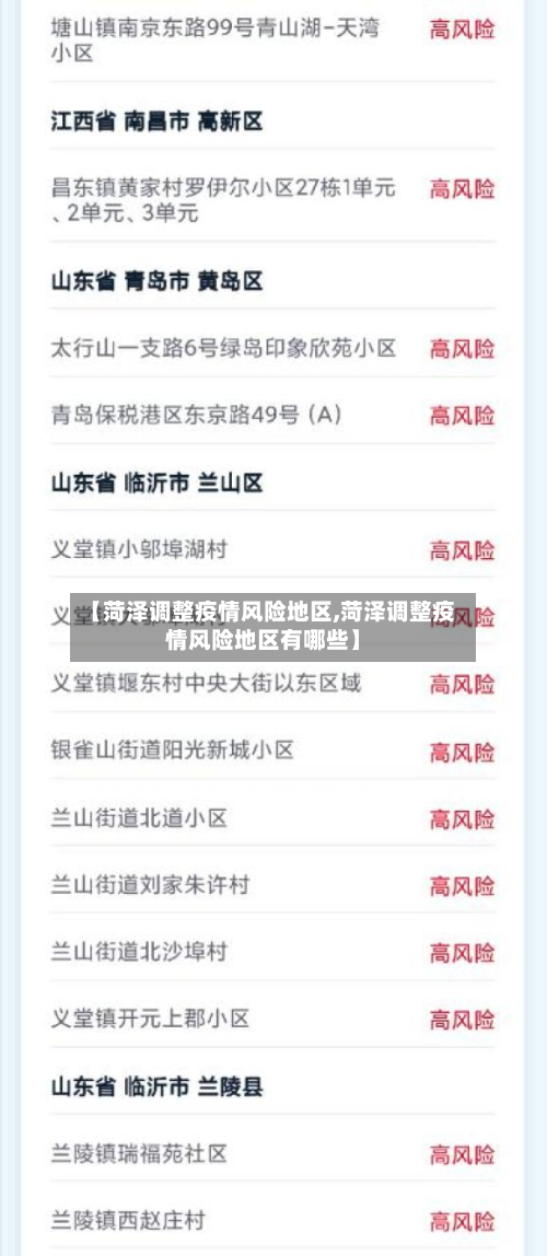 【菏泽调整疫情风险地区,菏泽调整疫情风险地区有哪些】-第1张图片