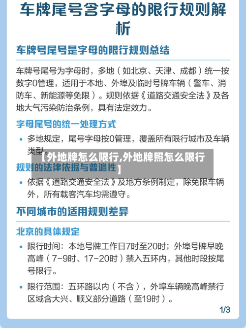 【外地牌怎么限行,外地牌照怎么限行】-第1张图片