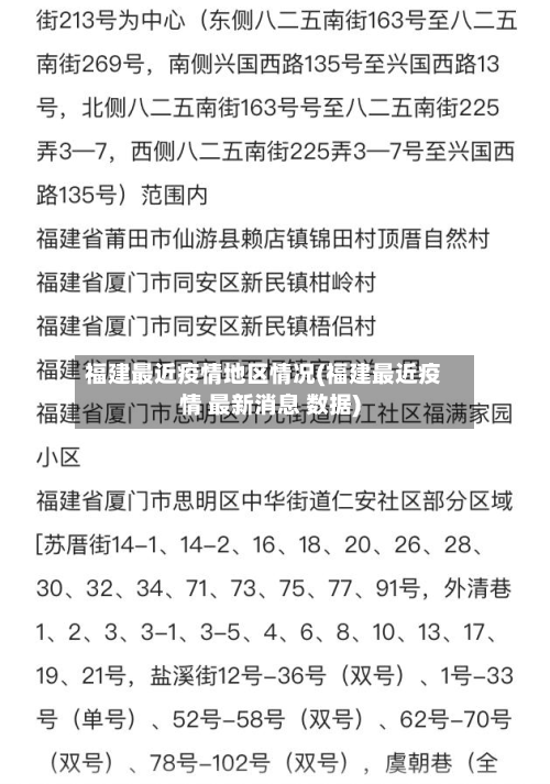 福建最近疫情地区情况(福建最近疫情 最新消息 数据)-第1张图片