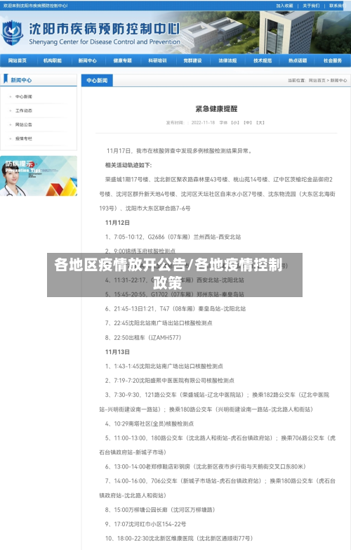 各地区疫情放开公告/各地疫情控制政策-第1张图片