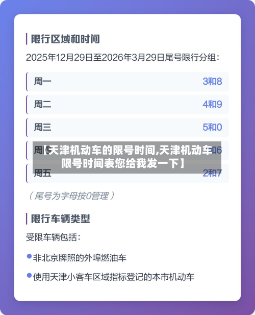 【天津机动车的限号时间,天津机动车限号时间表您给我发一下】-第1张图片