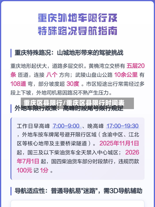 重庆区县限行/重庆区县限行时间表-第1张图片