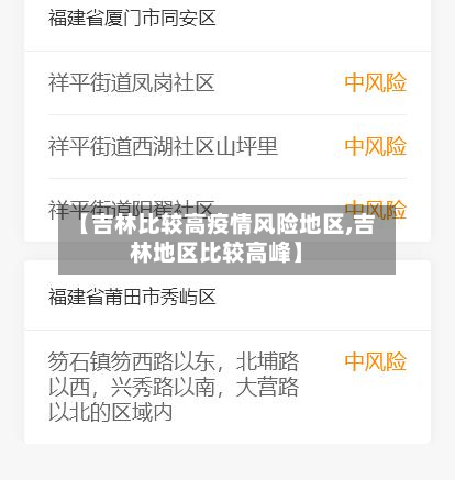 【吉林比较高疫情风险地区,吉林地区比较高峰】-第1张图片