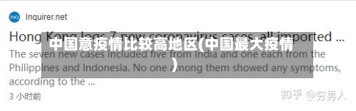 中国意疫情比较高地区(中国更大疫情)