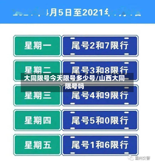 大同限号今天限号多少号/山西大同限号吗-第1张图片
