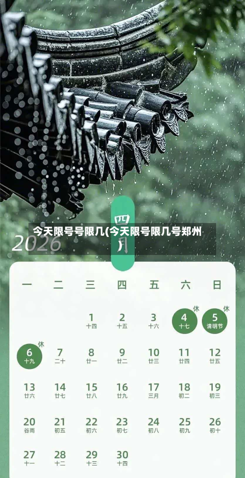 今天限号号限几(今天限号限几号郑州)-第1张图片