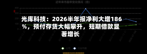光库科技：2026半年报净利大增186%	，预付存货大幅攀升，短期借款显著增长-第2张图片