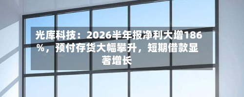 光库科技：2026半年报净利大增186%，预付存货大幅攀升	，短期借款显著增长-第3张图片