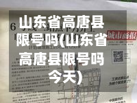 山东省高唐县限号吗(山东省高唐县限号吗今天)-第1张图片