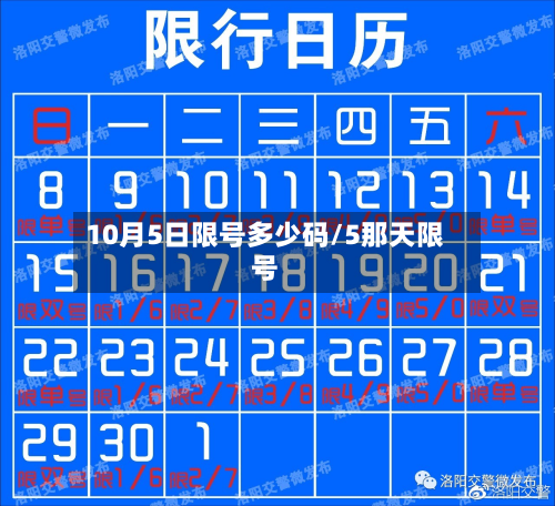 10月5日限号多少码/5那天限号-第1张图片