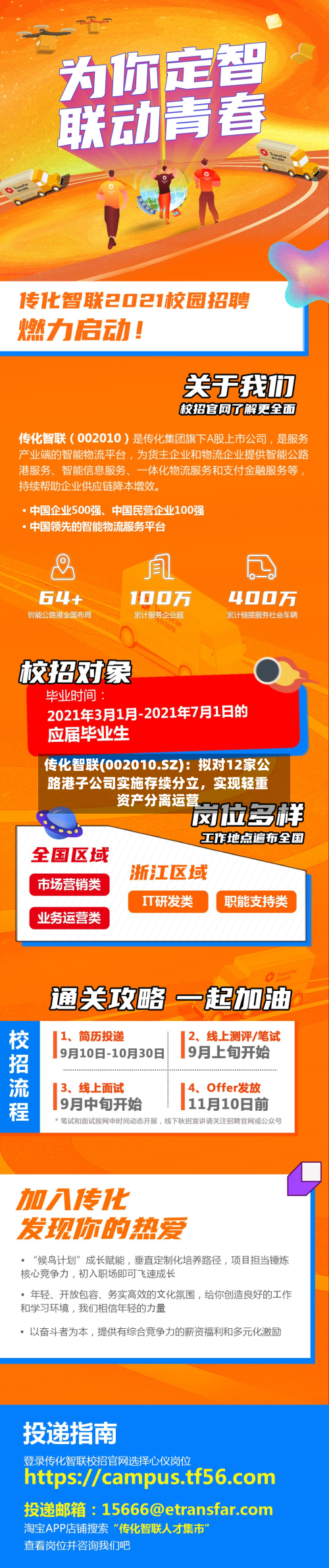 传化智联(002010.SZ)：拟对12家公路港子公司实施存续分立，实现轻重资产分离运营-第2张图片