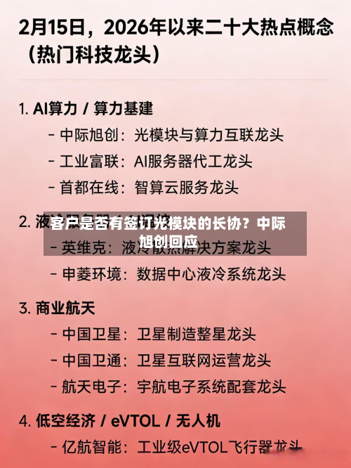 客户是否有签订光模块的长协?中际旭创回应-第2张图片