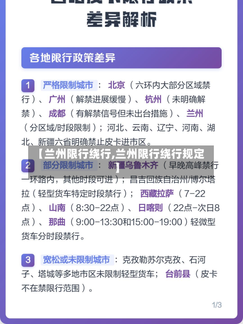 【兰州限行绕行,兰州限行绕行规定】-第1张图片