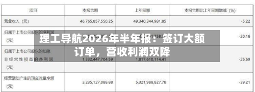 理工导航2026年半年报：签订大额订单，营收利润双降-第3张图片