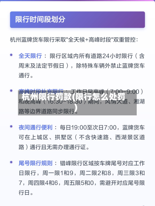 杭州限行罚款(限行怎么处罚)-第1张图片