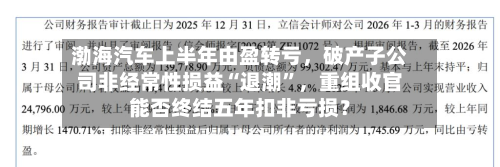 渤海汽车上半年由盈转亏，破产子公司非经常性损益“退潮”	，重组收官能否终结五年扣非亏损？-第3张图片