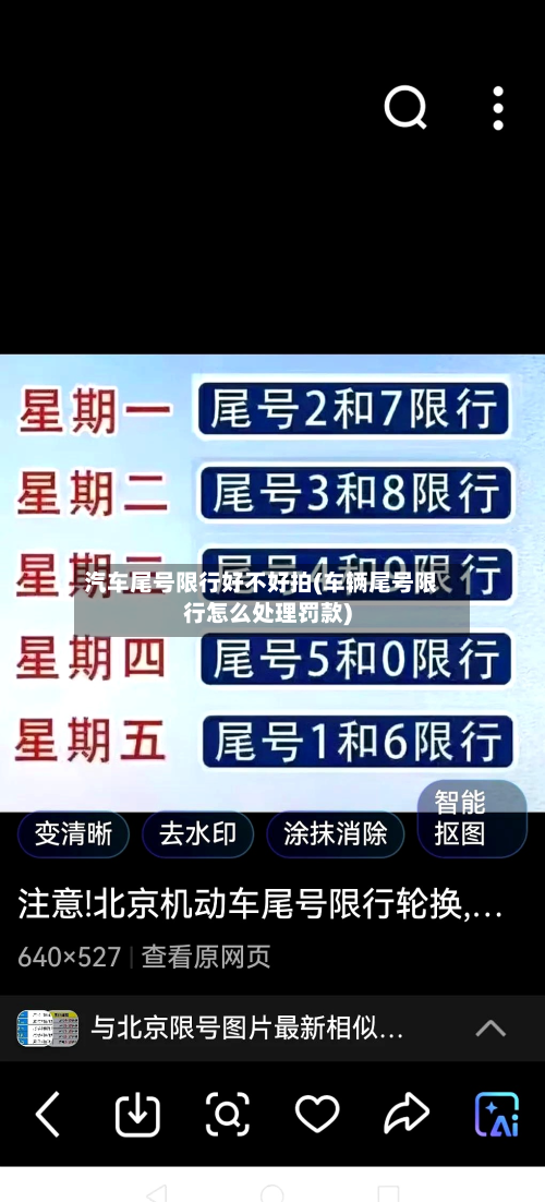 汽车尾号限行好不好拍(车辆尾号限行怎么处理罚款)-第1张图片