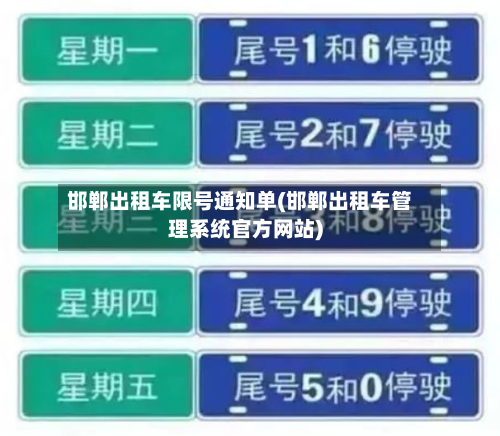 邯郸出租车限号通知单(邯郸出租车管理系统官方网站)-第1张图片