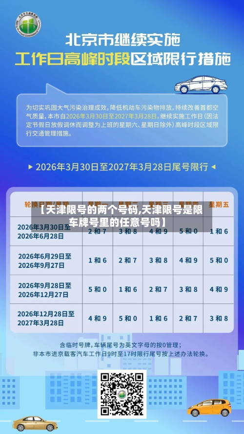 【天津限号的两个号码,天津限号是限车牌号里的任意号吗】