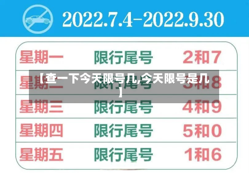 【查一下今天限号几,今天限号是几】-第1张图片