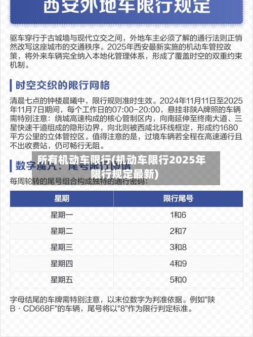 所有机动车限行(机动车限行2025年限行规定最新)-第2张图片
