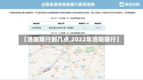 【洛阳限行到几点,2022年洛阳限行】