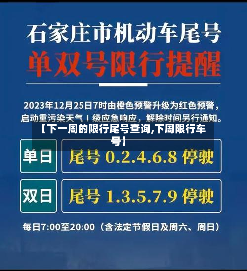 【下一周的限行尾号查询,下周限行车号】