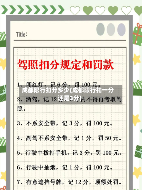 成都限行扣分多少(成都限行扣一分还是3分)