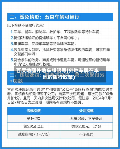 百度地图外地车牌限号(外地车牌在本地的限行政策)-第1张图片