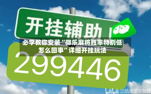 必学教你安装“微乐麻将胜率特别低怎么回事”详细开挂玩法-第3张图片