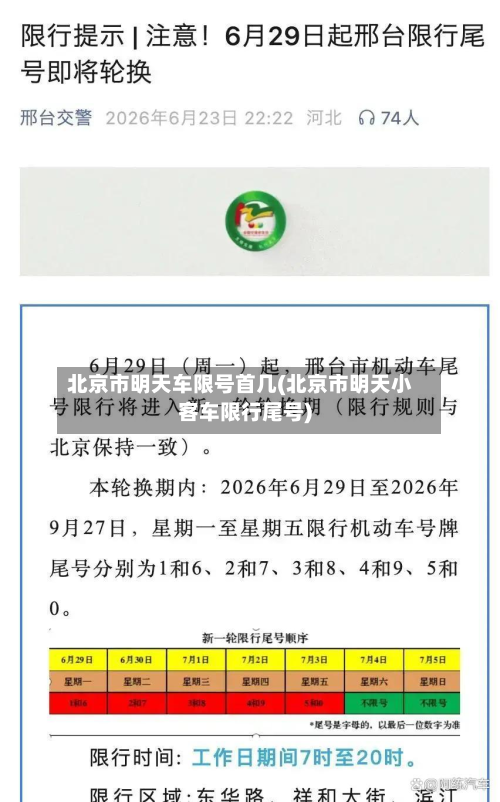 北京市明天车限号首几(北京市明天小客车限行尾号)-第1张图片