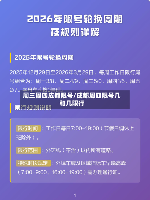 周三周四成都限号/成都周四限号几和几限行-第3张图片