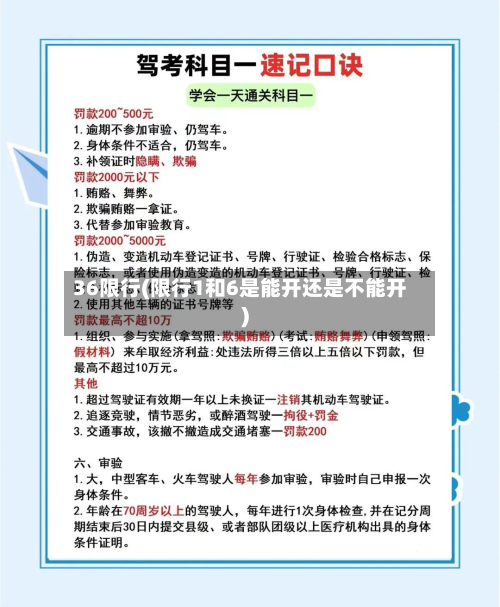 36限行(限行1和6是能开还是不能开)-第2张图片