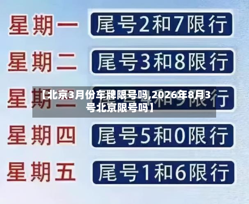 【北京3月份车牌限号吗,2026年8月3号北京限号吗】-第1张图片