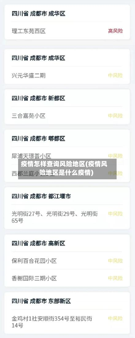 疫情怎样查询风险地区(疫情风险地区是什么疫情)-第1张图片
