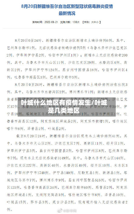叶城什么地区有疫情发生/叶城是几类地区