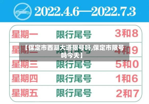 【保定市西湖大道限号吗,保定市限号吗今天】-第2张图片
