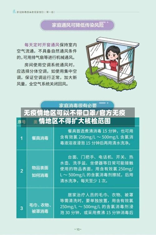 无疫情地区可以不带口罩/官方无疫情地区不得扩大核检范围