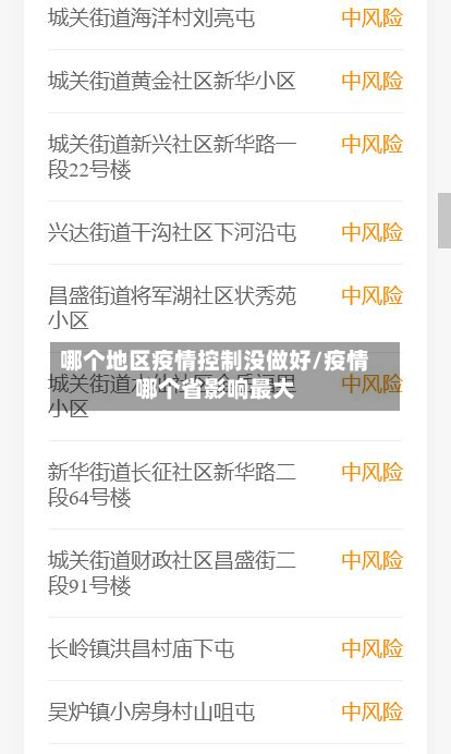哪个地区疫情控制没做好/疫情哪个省影响最大
