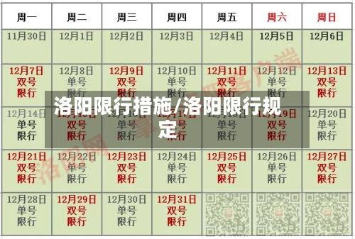 洛阳限行措施/洛阳限行规定