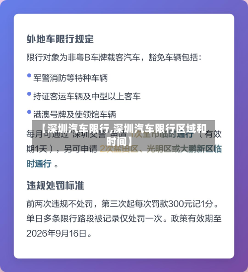【深圳汽车限行,深圳汽车限行区域和时间】