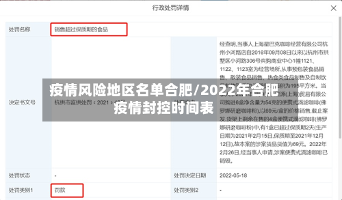 疫情风险地区名单合肥/2022年合肥疫情封控时间表