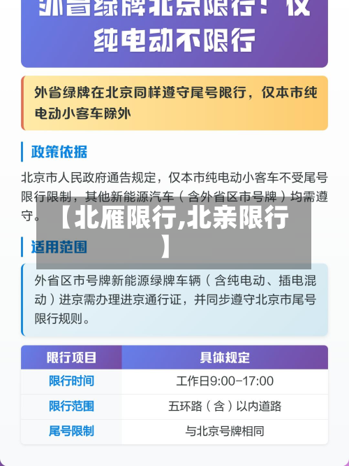 【北雁限行,北亲限行】