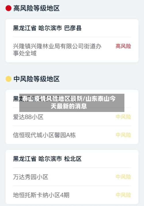 泰山疫情风险地区最新/山东泰山今天最新的消息-第2张图片