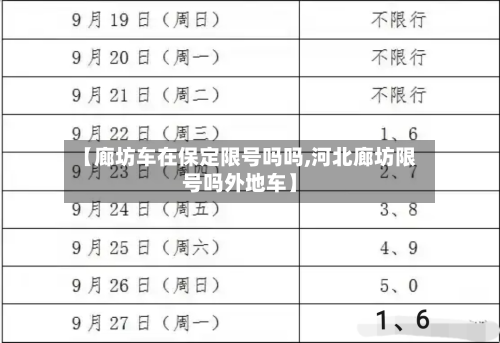 【廊坊车在保定限号吗吗,河北廊坊限号吗外地车】
