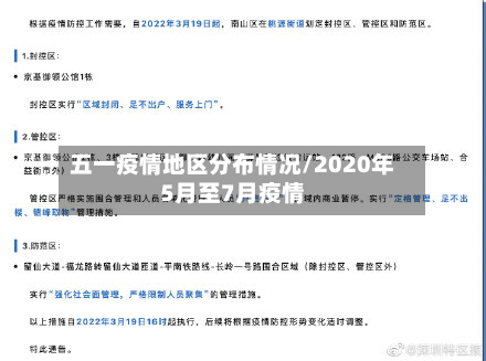 五一疫情地区分布情况/2020年5月至7月疫情